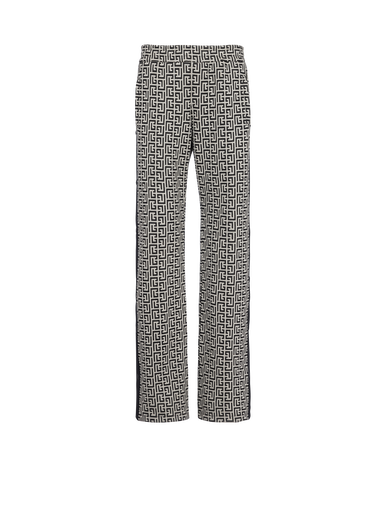 Pantalones de pijama de pernera ancha con monograma de Balmain y botones automáticos