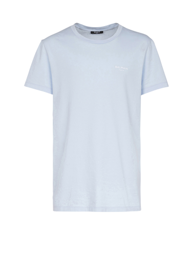 Camiseta de diseño ecológico con un pequeño logotipo de Balmain Paris flocado