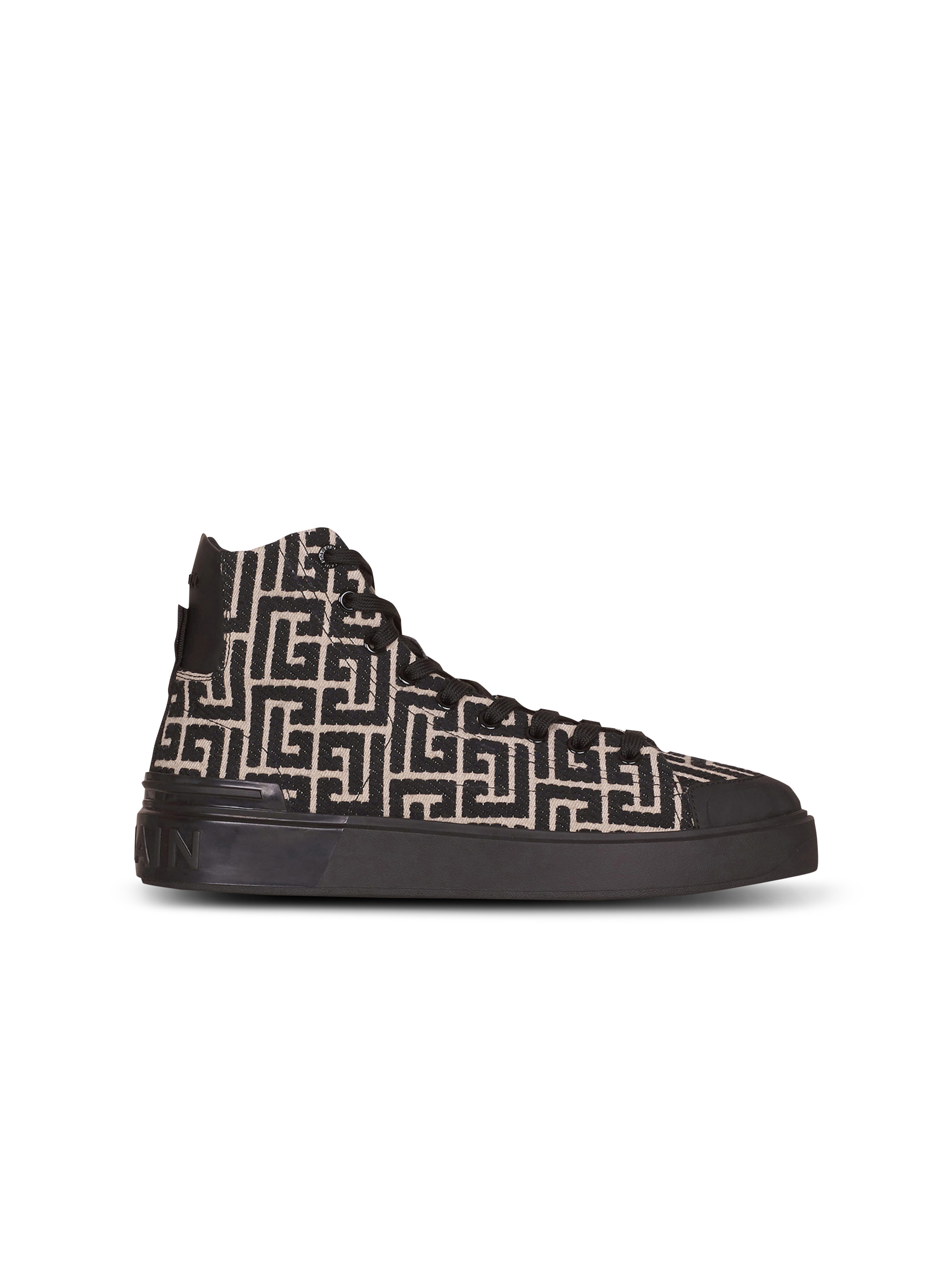 Zapatillas altas B-Court en jacquard con monograma, negro