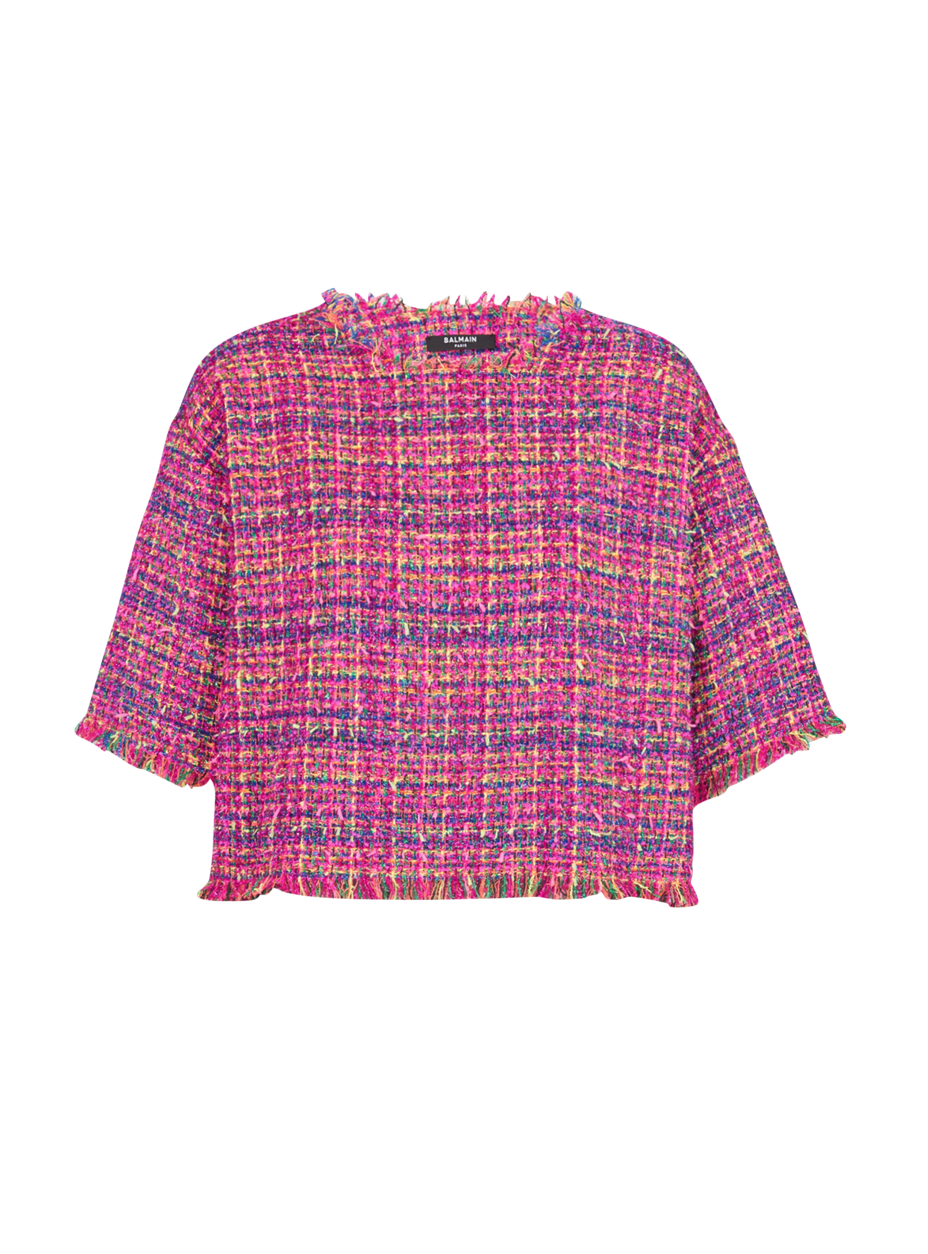 Camiseta corta de tweed, rose