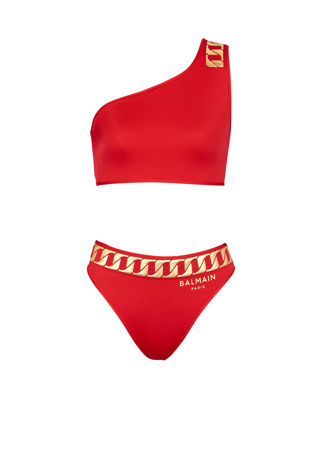 Bikini con logotipo de Balmain, rojo, hi-res
