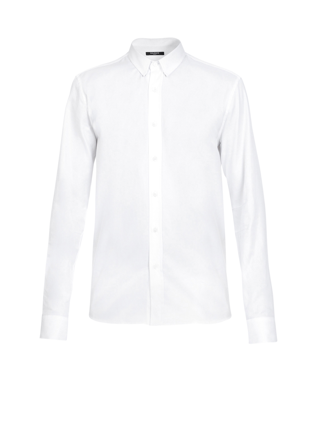 Camisa de algodón blanca entallada , blanco, hi-res