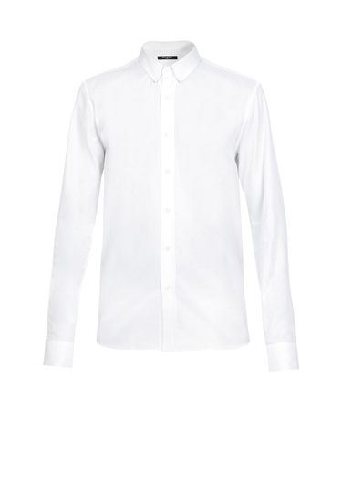 Camisa de algodón blanca entallada 