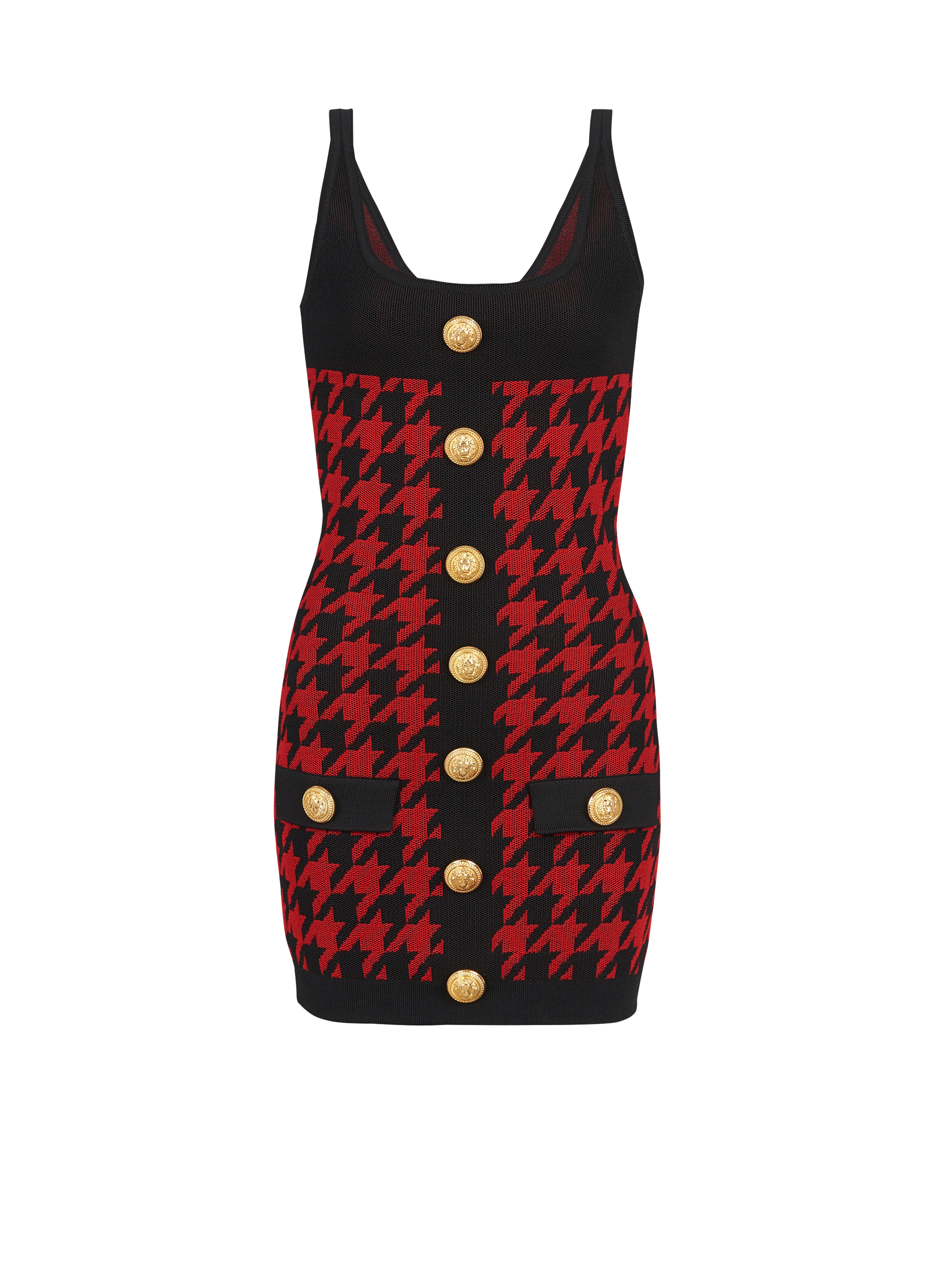 Short knit dress, red