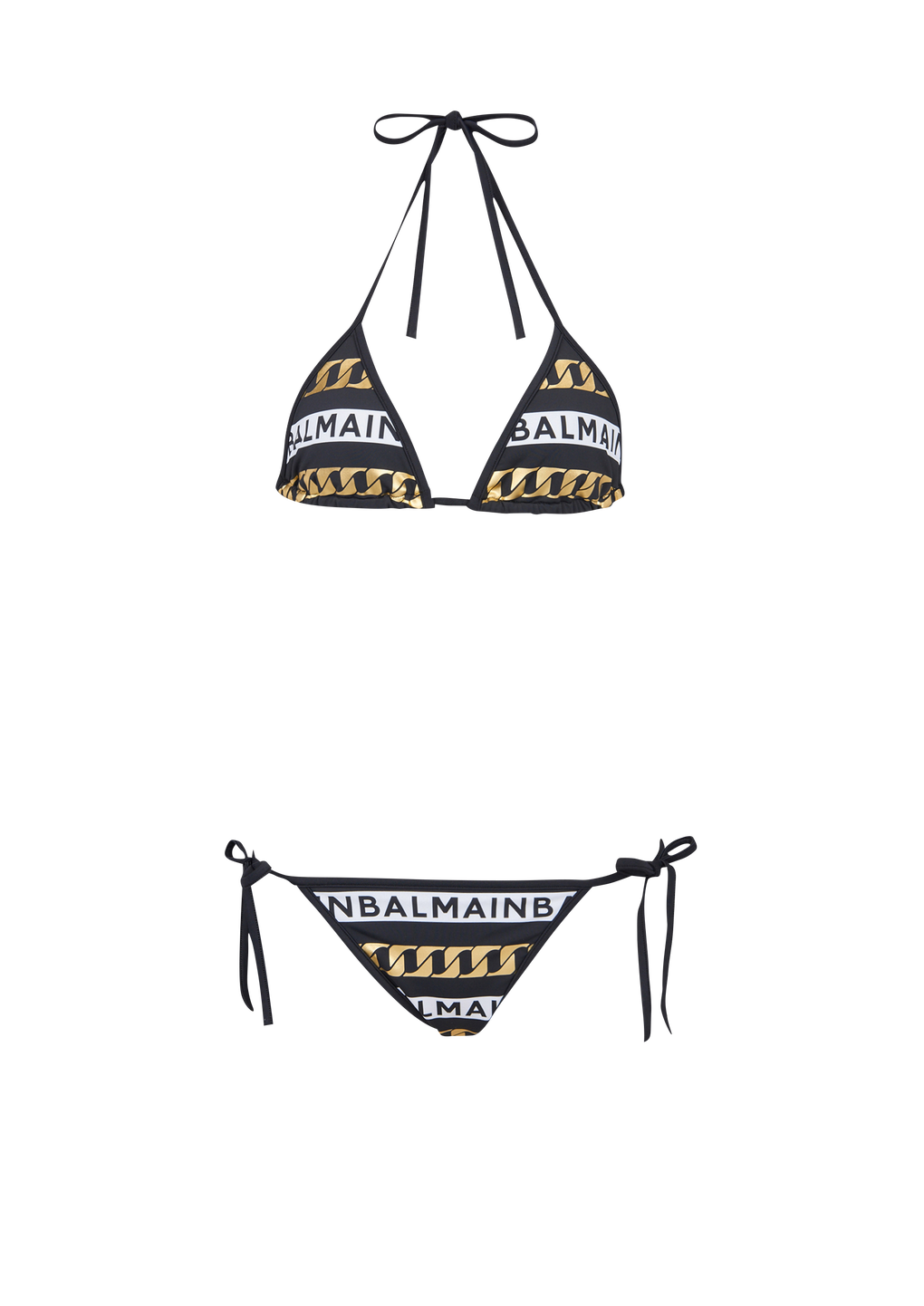 Bikini con logotipo de Balmain, negro, hi-res