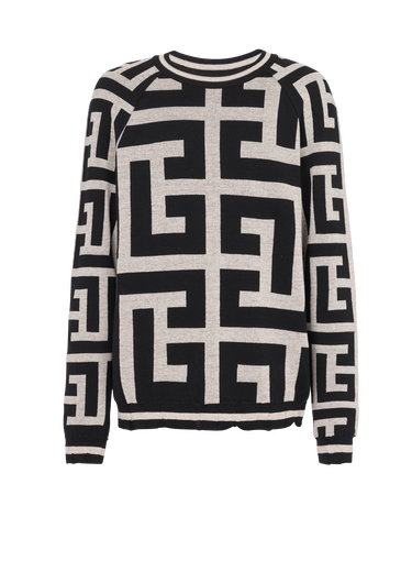 Jersey de lana con maximonograma de Balmain