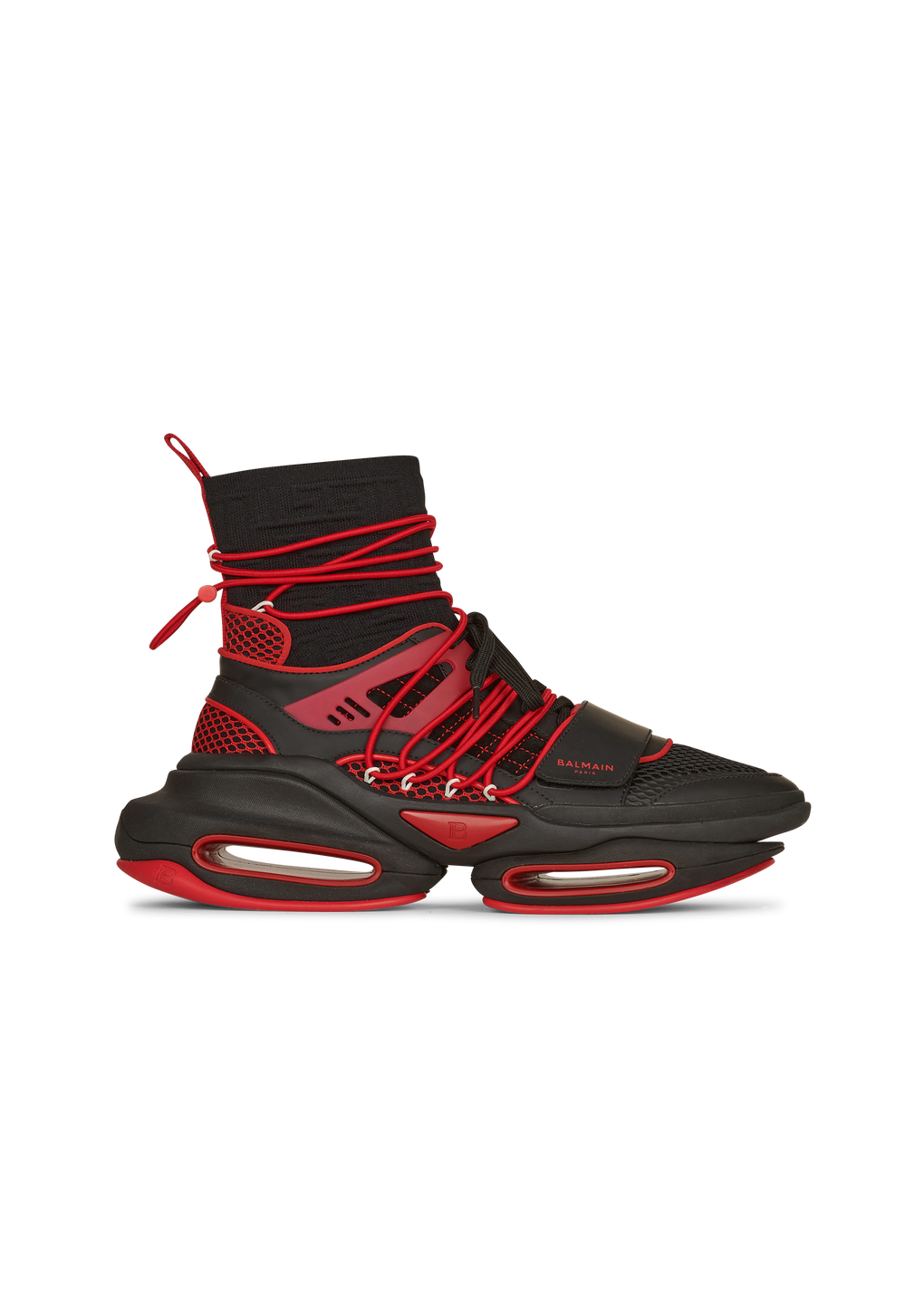 Zapatillas altas B-Bold de punto bicolor y malla bicolores, rojo, hi-res