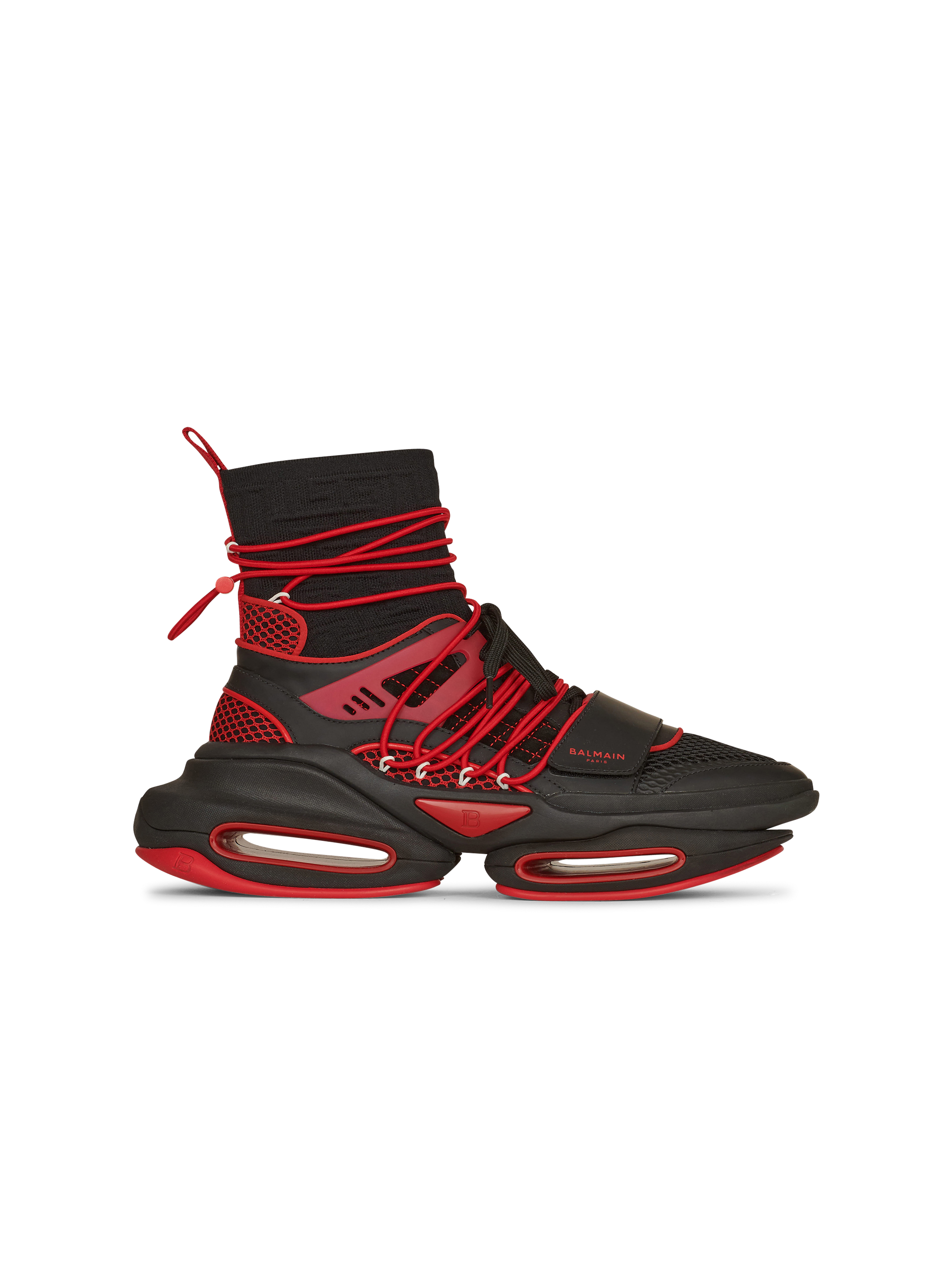 Zapatillas altas B-Bold de punto bicolor y malla bicolores, rojo