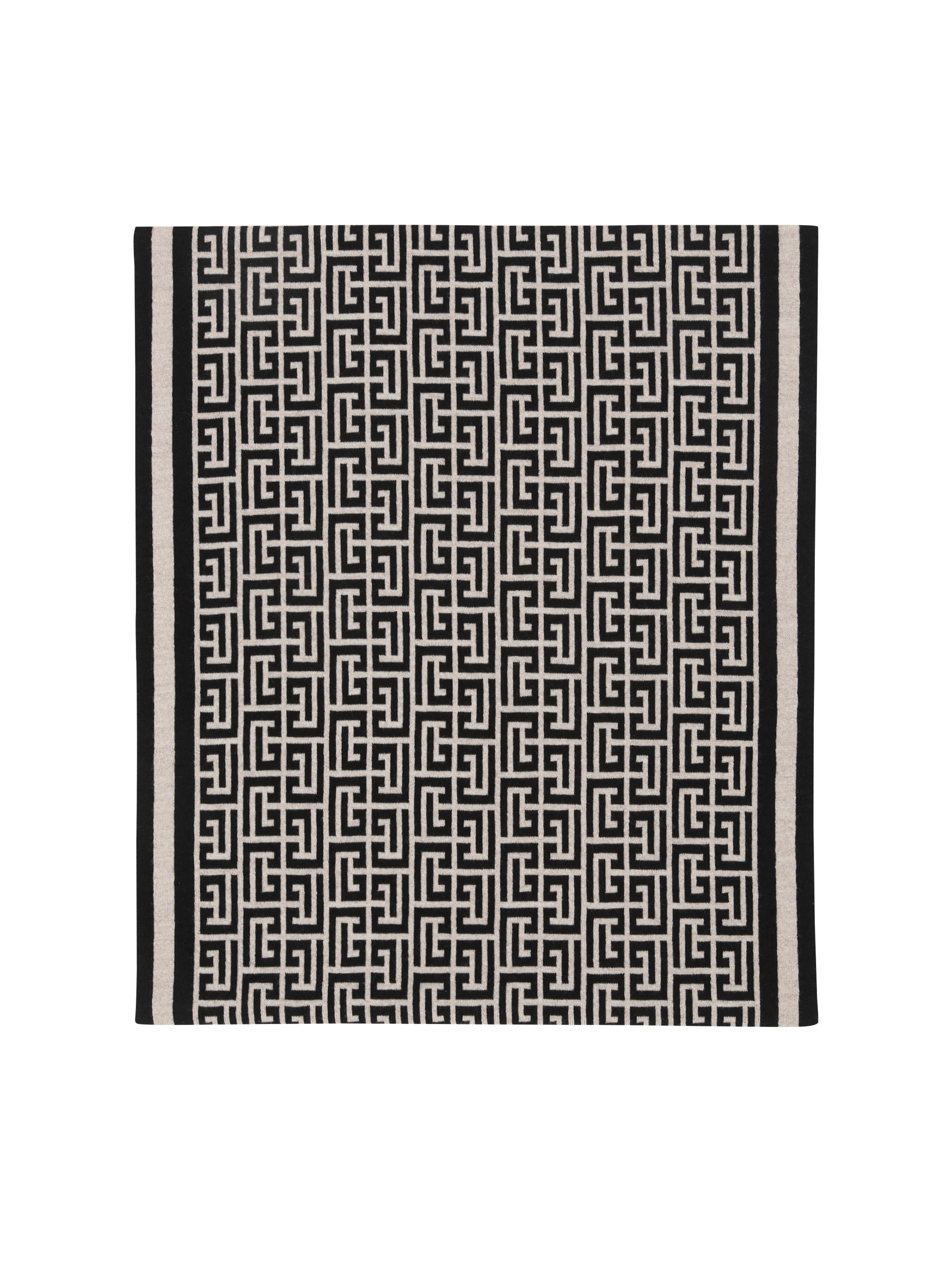 Pañuelo de lana con monograma de Balmain, negro