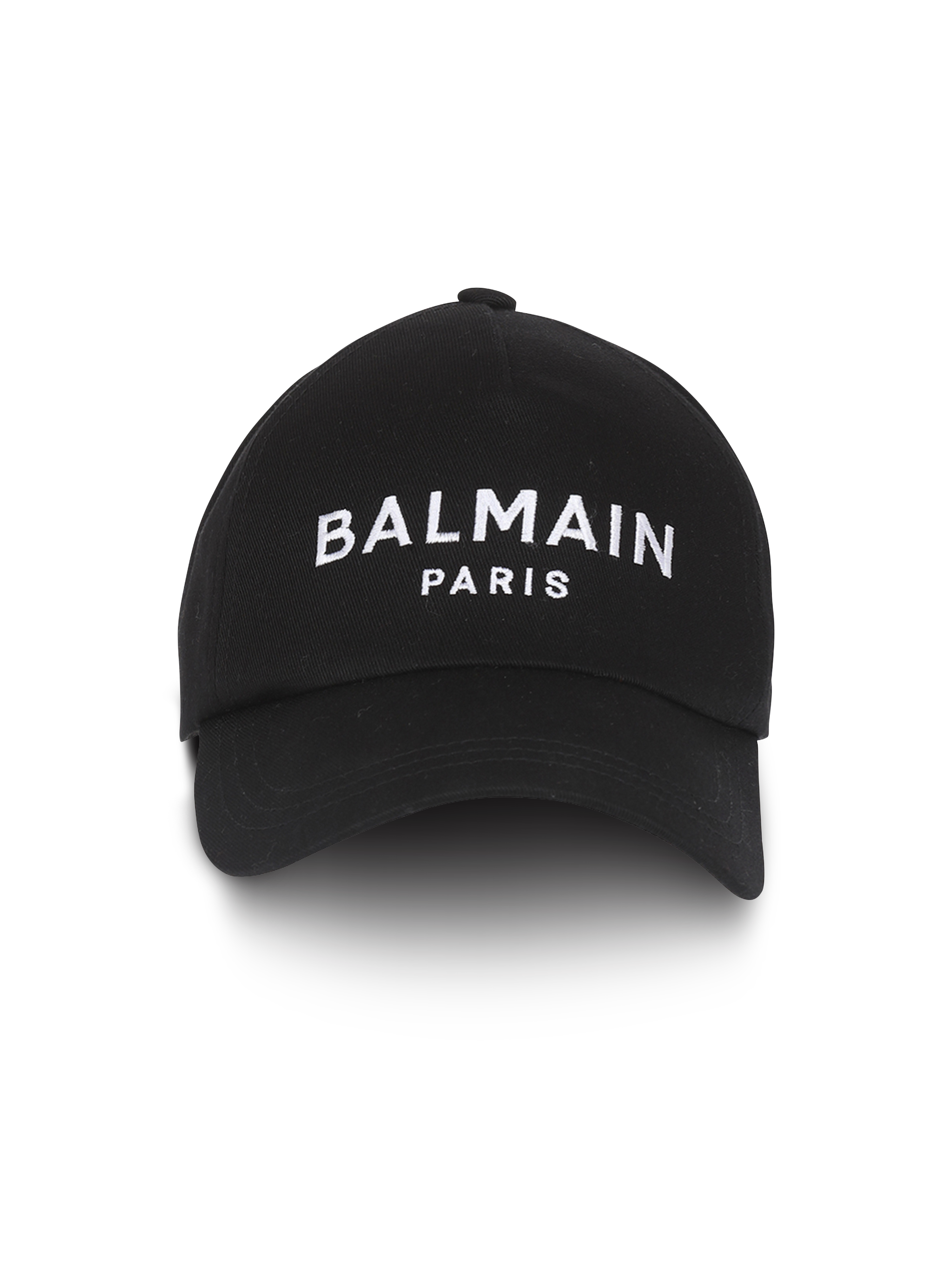 Gorra de algodón con logotipo de Balmain Paris, negro