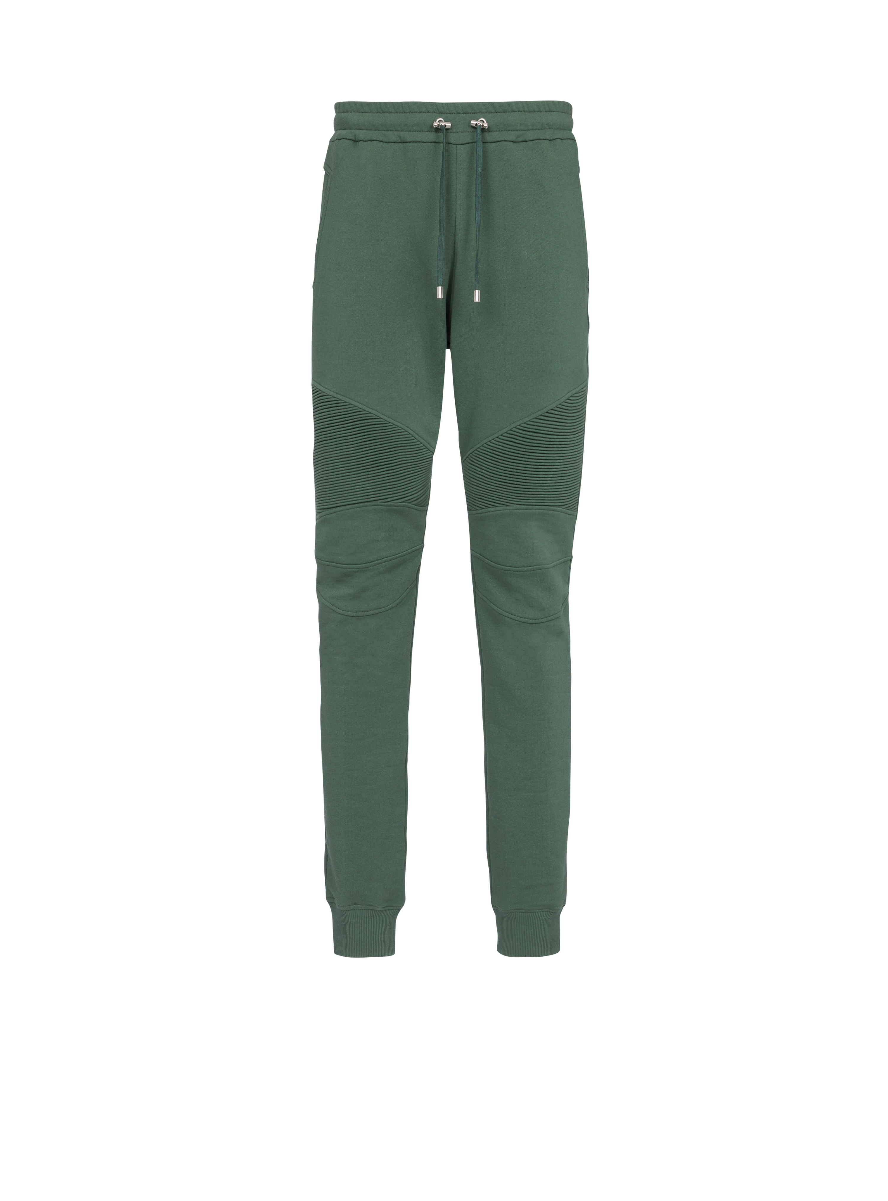 Pantalones de chándal de algodón con el logotipo flocado de Balmain Paris, verde