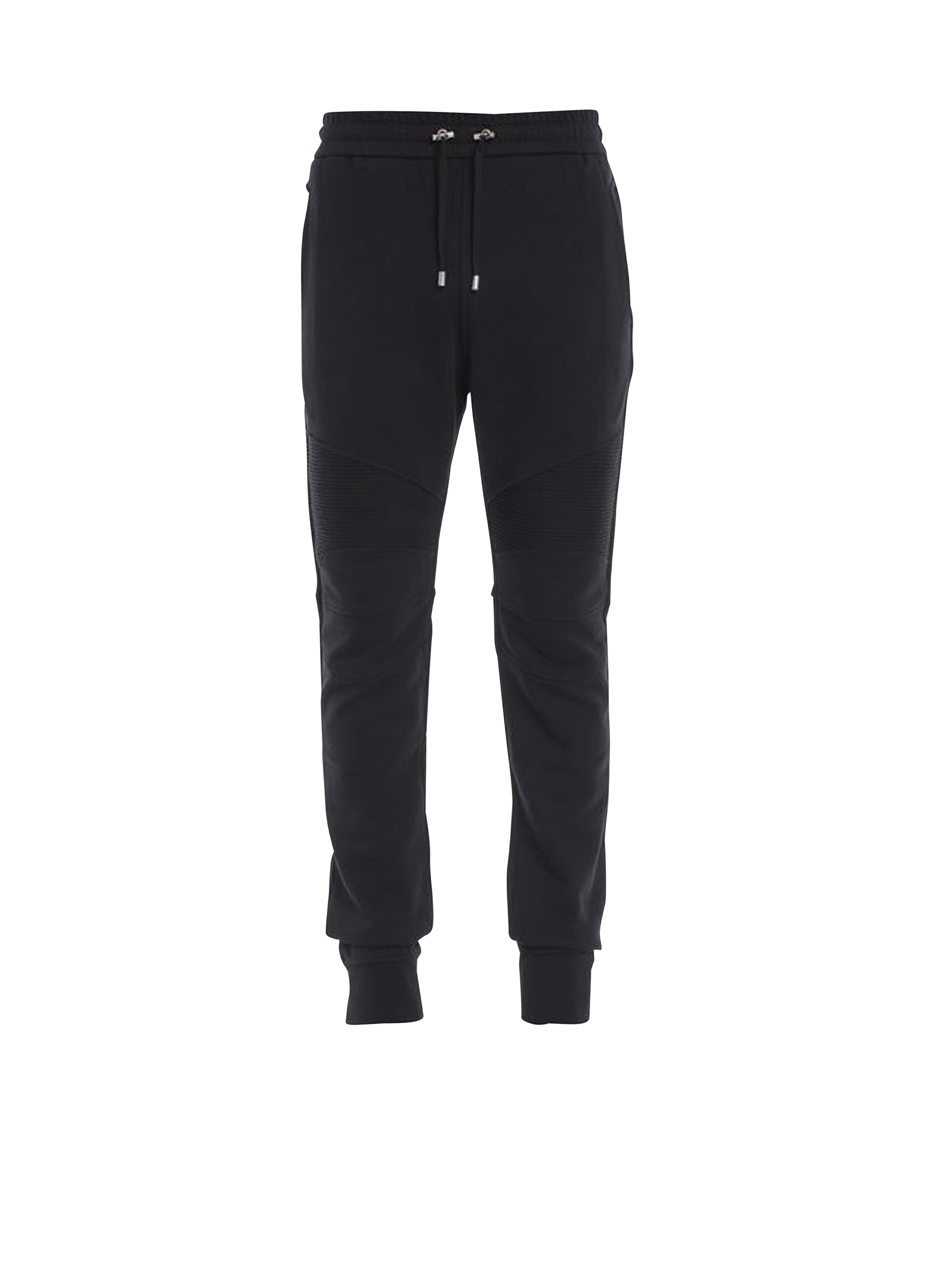 Pantalones de chándal de algodón con el logotipo flocado de Balmain Paris, negro