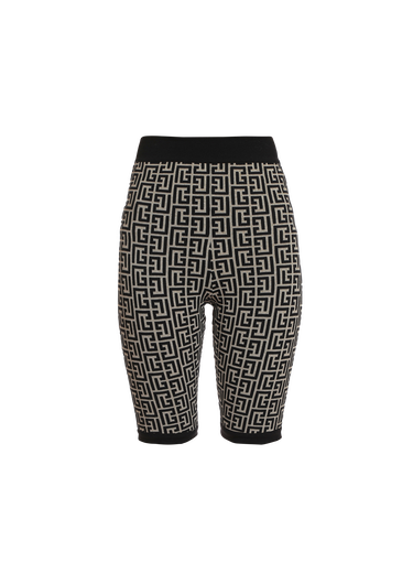 Pantalones cortos de punto de jacquard con monograma de Balmain