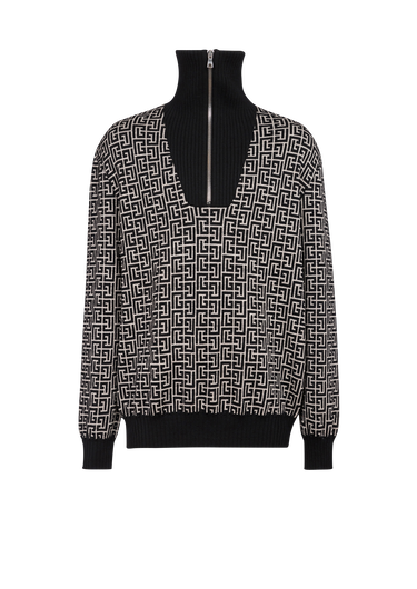 Balmain monogram wool turtleneck sweater