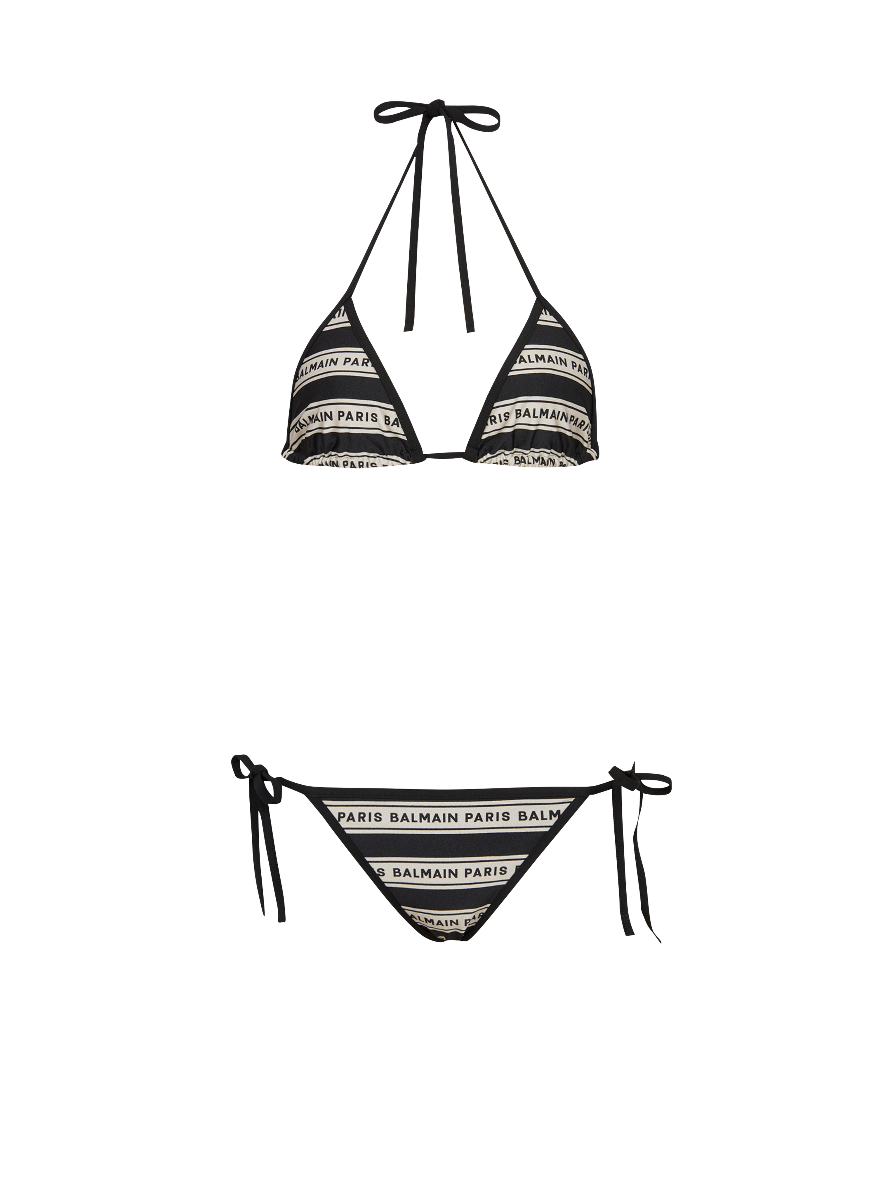 Bikini con logotipo de Balmain, negro