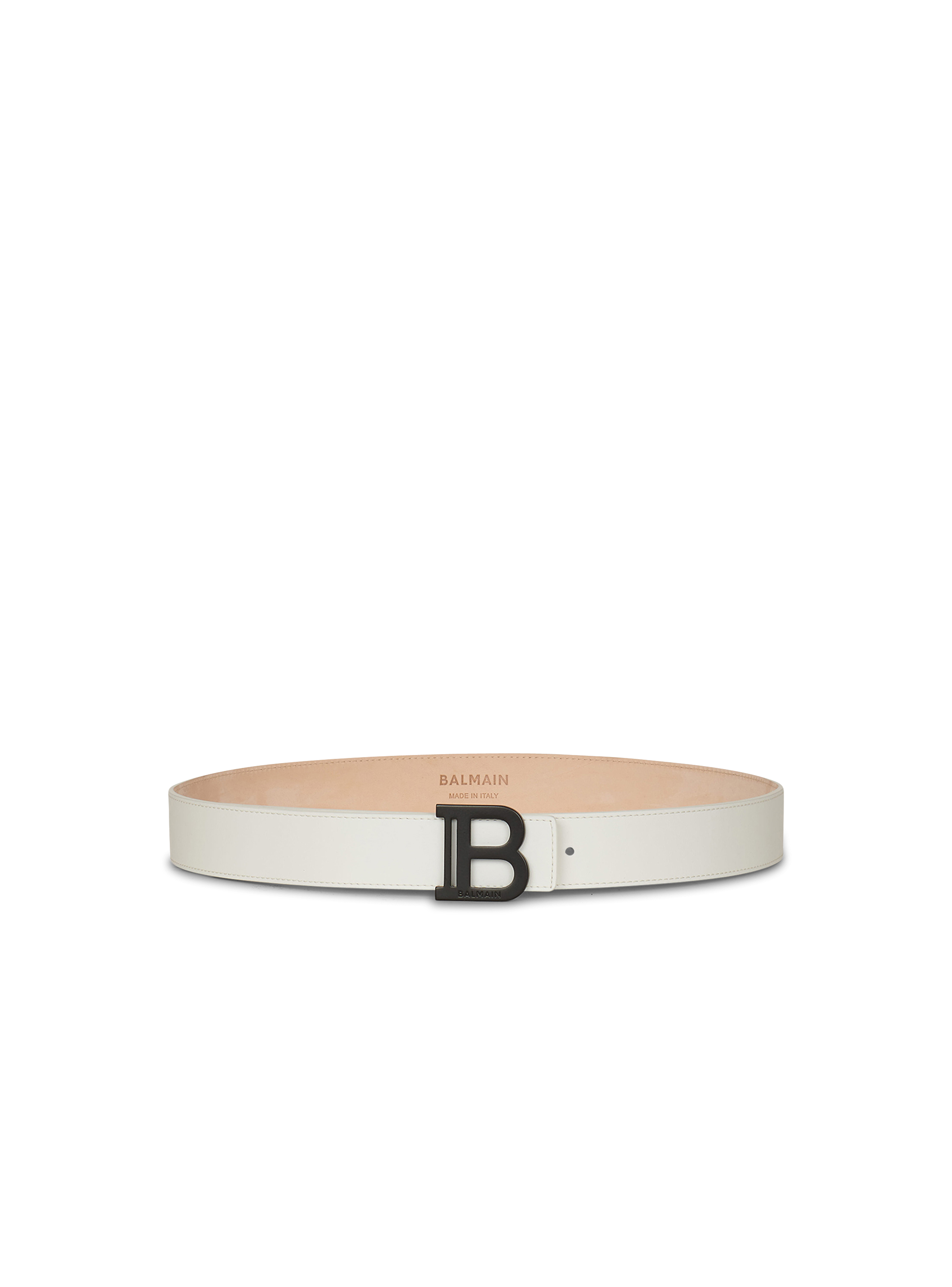 Smooth leather B-Belt belt, white