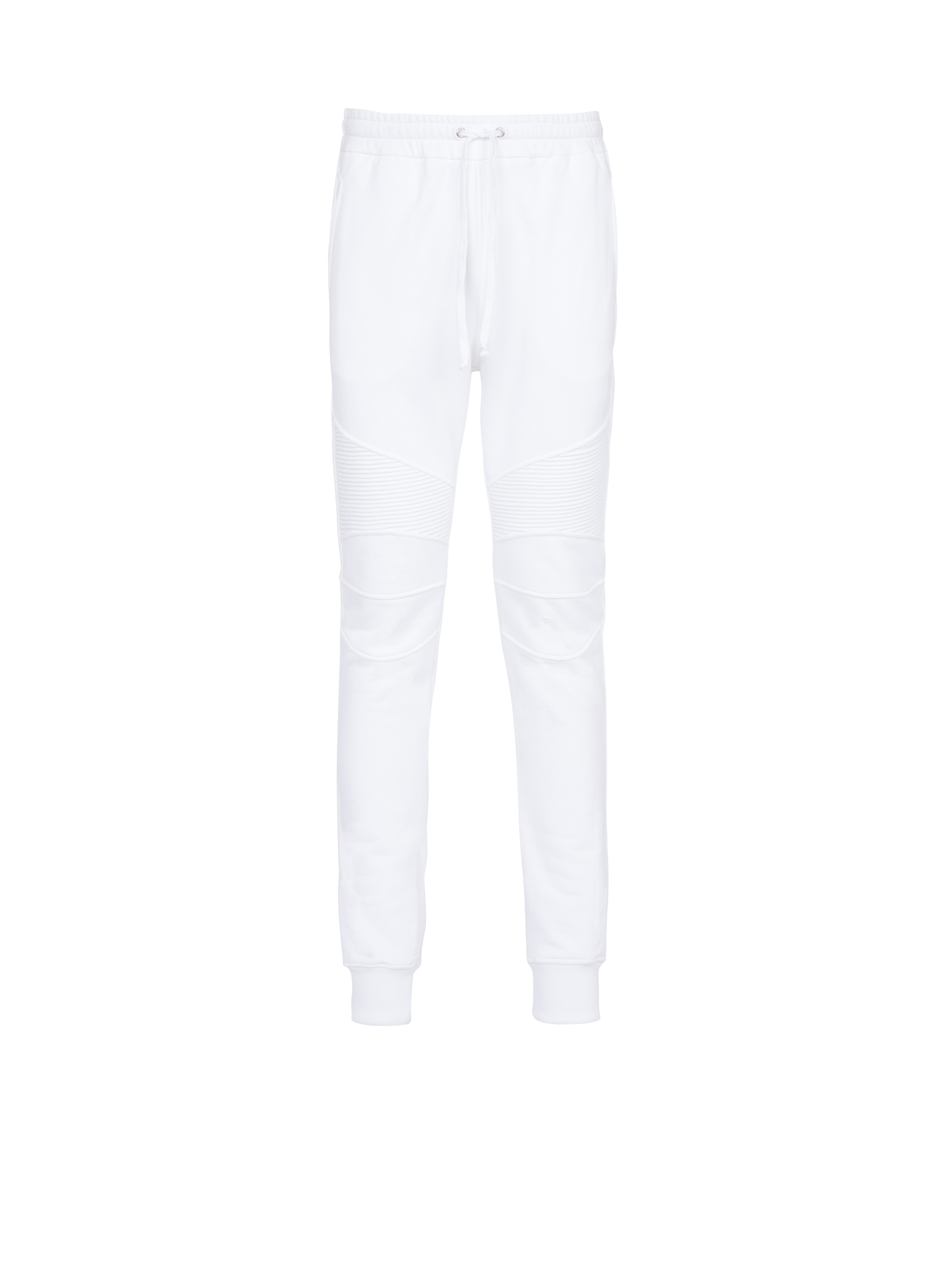 Pantalones de chándal de algodón con el logotipo flocado de Balmain Paris, blanco