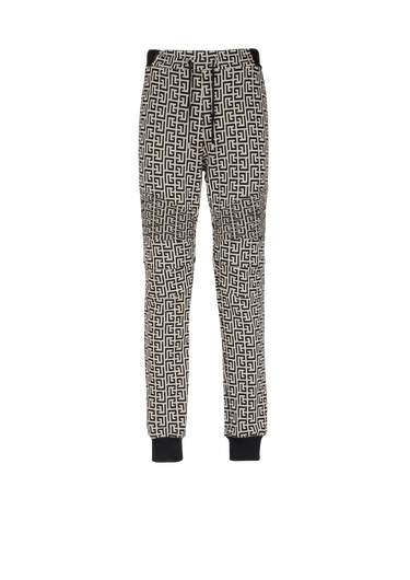 Pantalones deportivos de algodón con estampado del monograma de Balmain