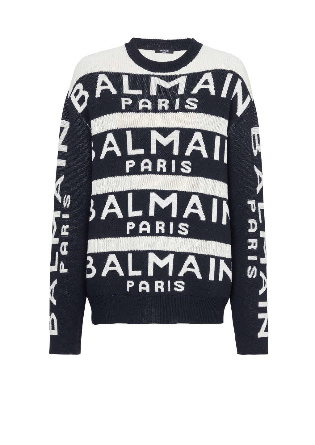 Jersey bordado con el logotipo de Balmain Paris, negro, hi-res
