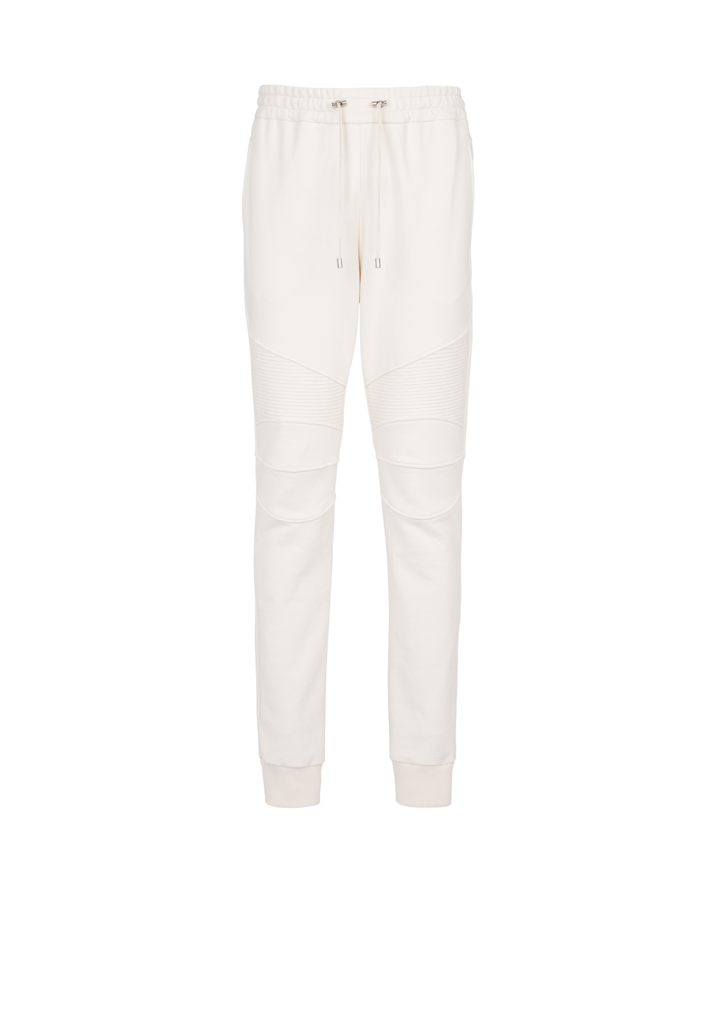 Pantalones de jogging de algodón con logotipo de Balmain estampado, beis, hi-res