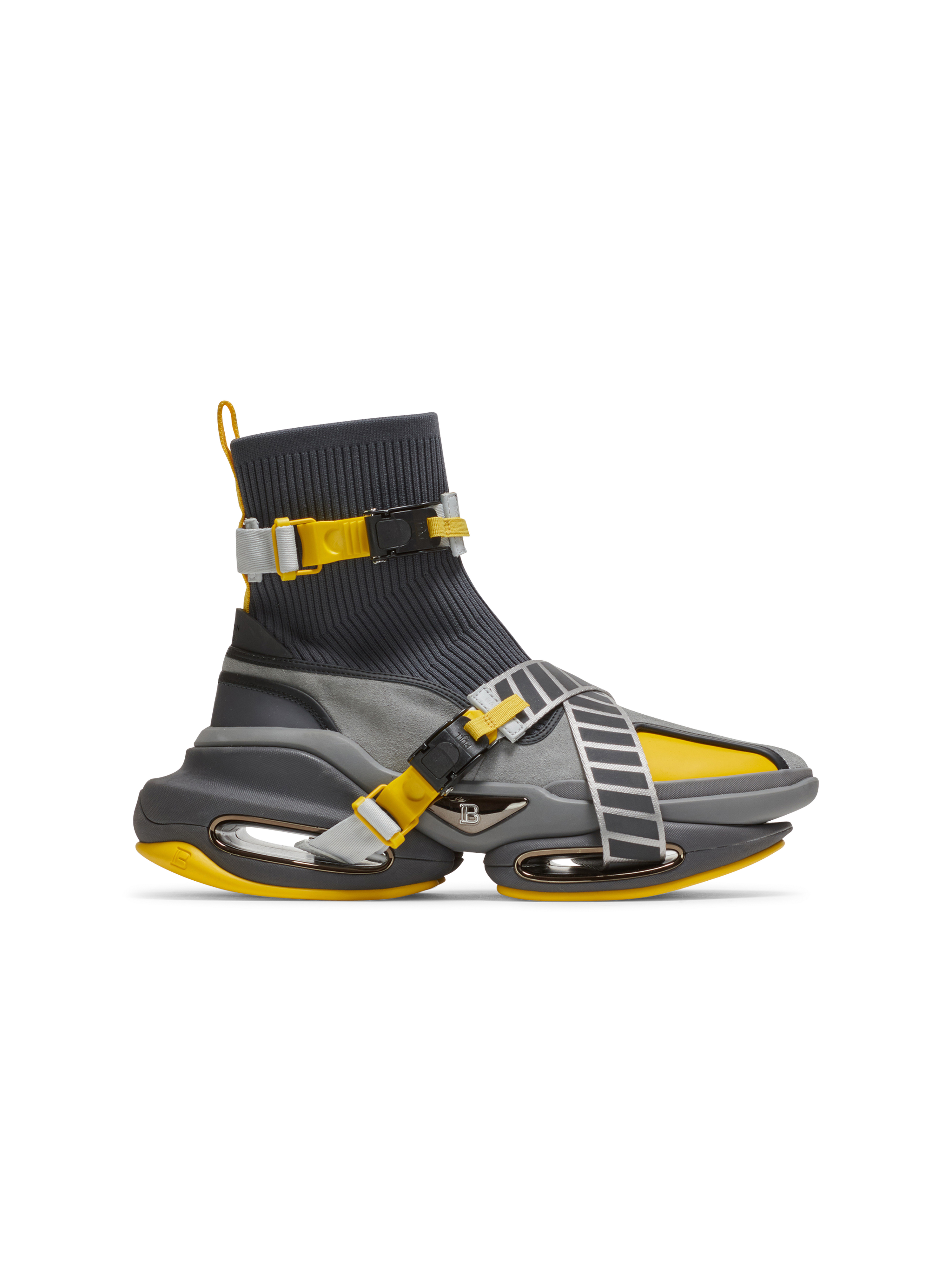 Zapatillas de caña alta B-Bold con cordones de ante y punto, amarillo