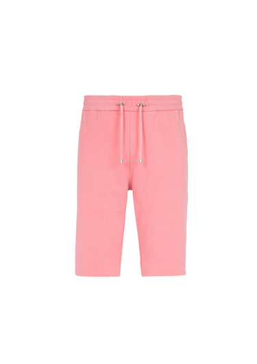 Pantalones cortos de algodón de diseño ecológico con logotipo de Balmain Paris flocado