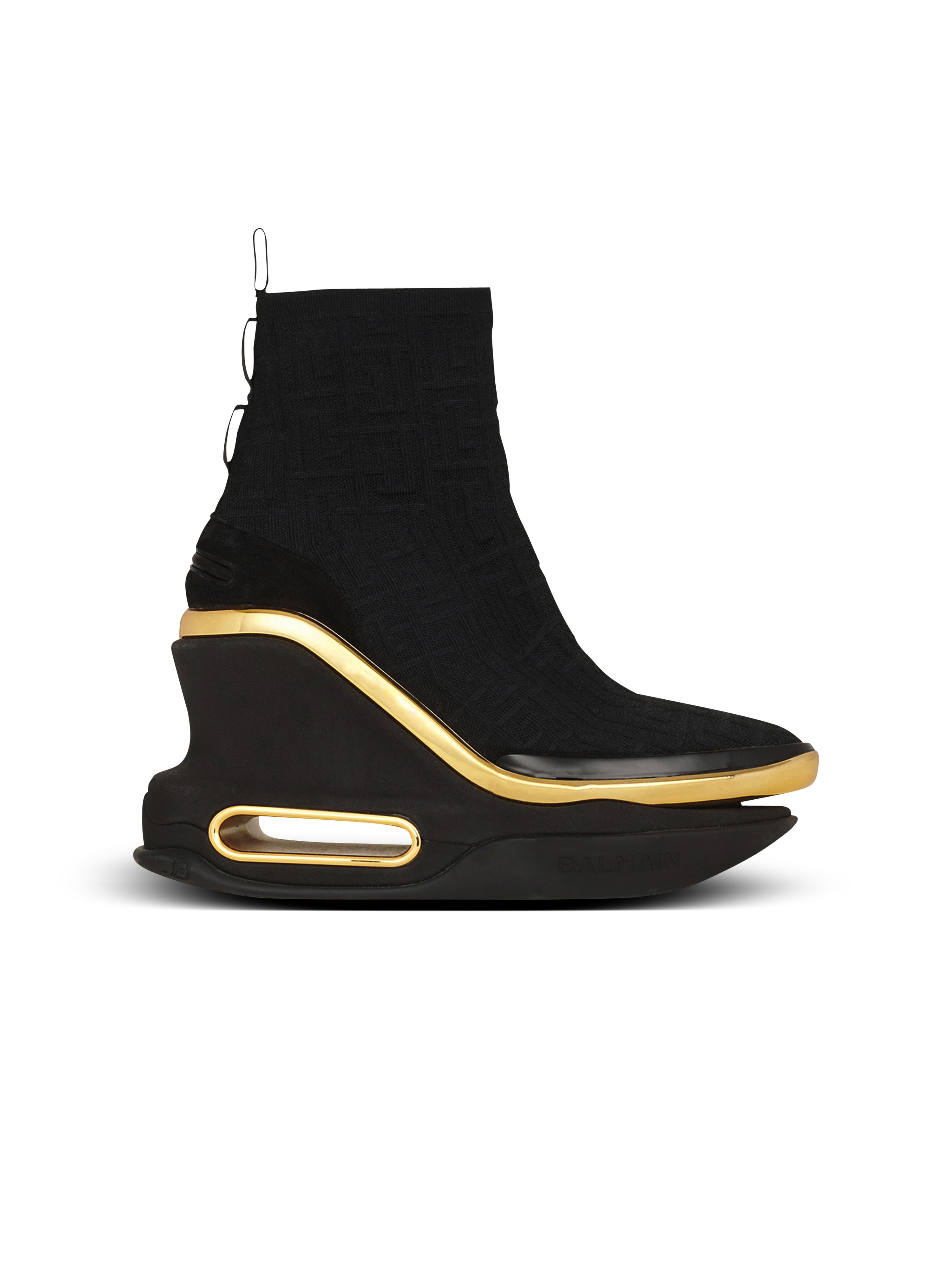 Zapatillas con plataforma B-Bold de punto con monograma de Balmain, negro