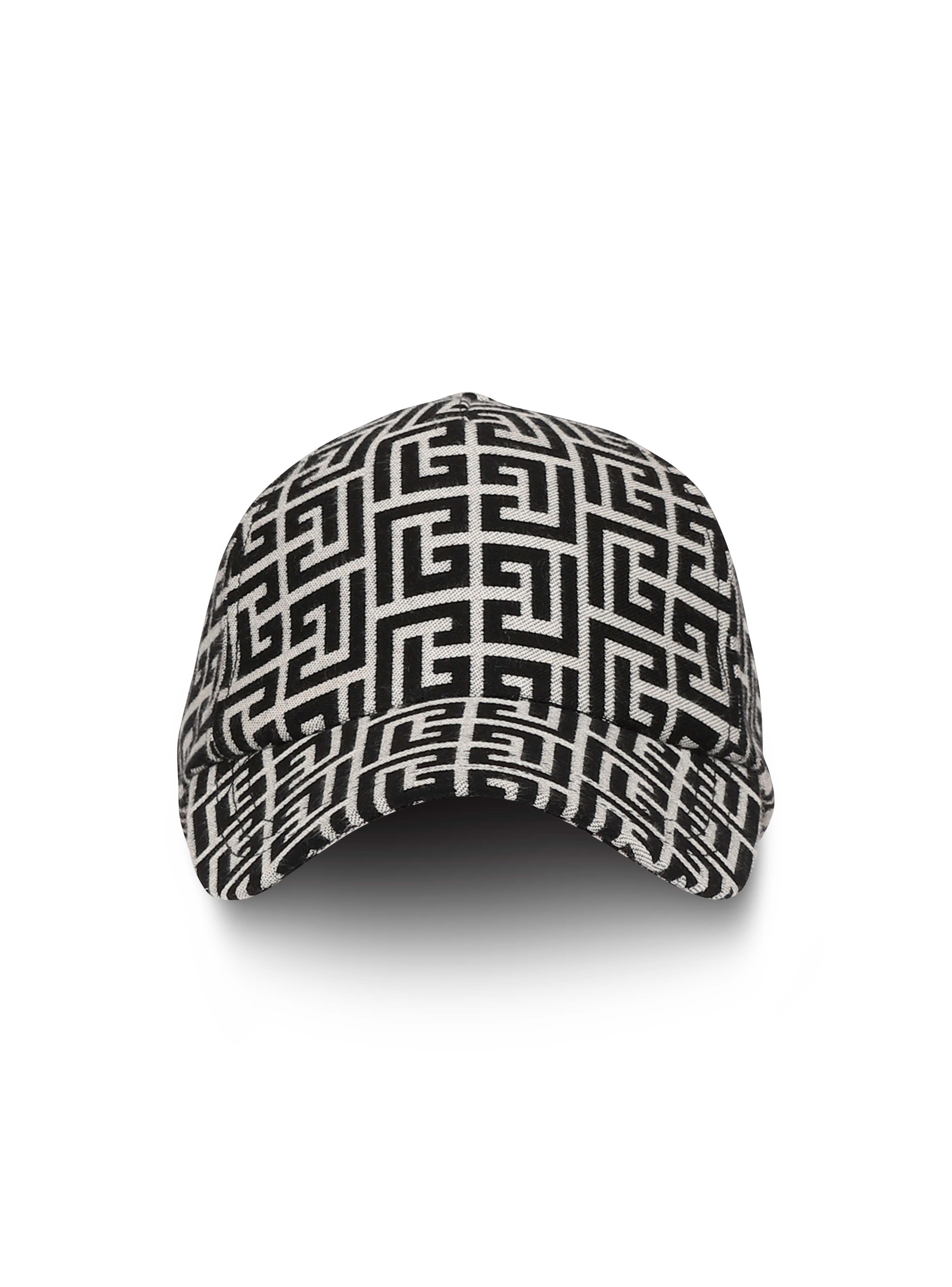 Gorra de algodón con monograma de Balmain, negro
