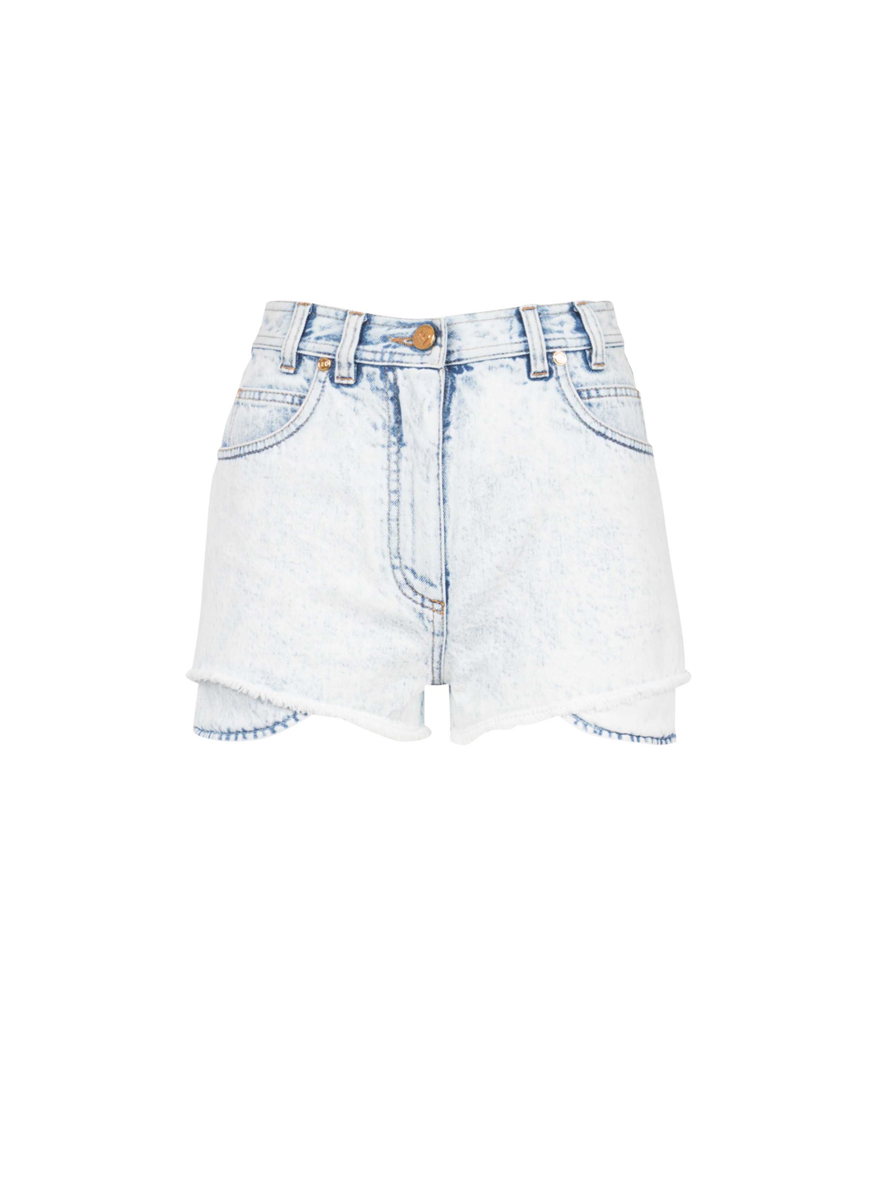 HIGH SUMMER CAPSULE- Denim high-waisted shorts, blue