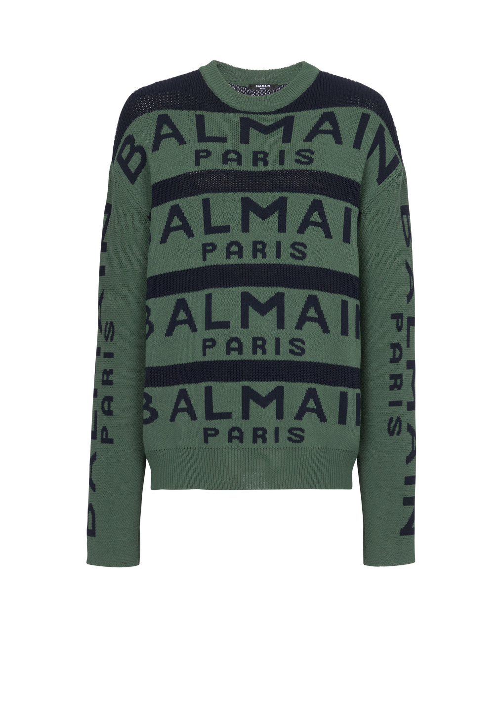 Jersey bordado con el logotipo de Balmain Paris, verde, hi-res