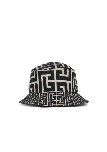 Sombrero de pescador de jacquard con monograma de Balmain