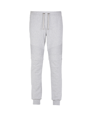 Pantalón de chándal de algodón de diseño ecológico con el logotipo de Balmain Paris flocado