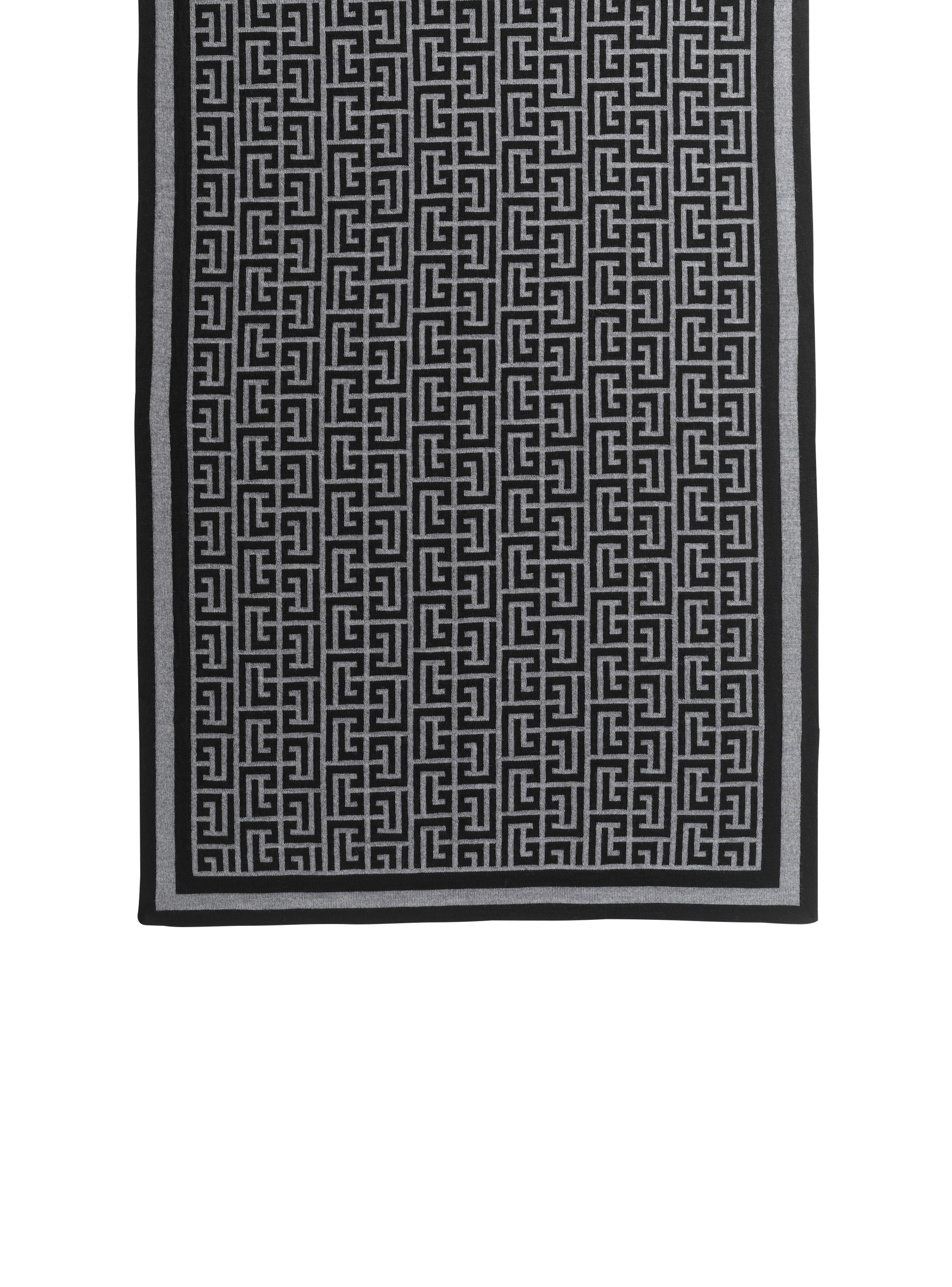 Bufanda de lana con monograma de Balmain, gris