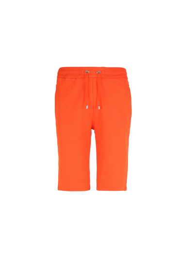 Pantalones cortos de algodón de diseño ecológico con el logotipo de Balmain Paris aterciopelado