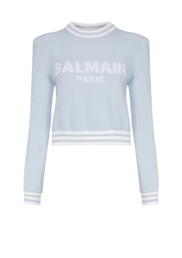 Jersey corto de lana con el logotipo de Balmain