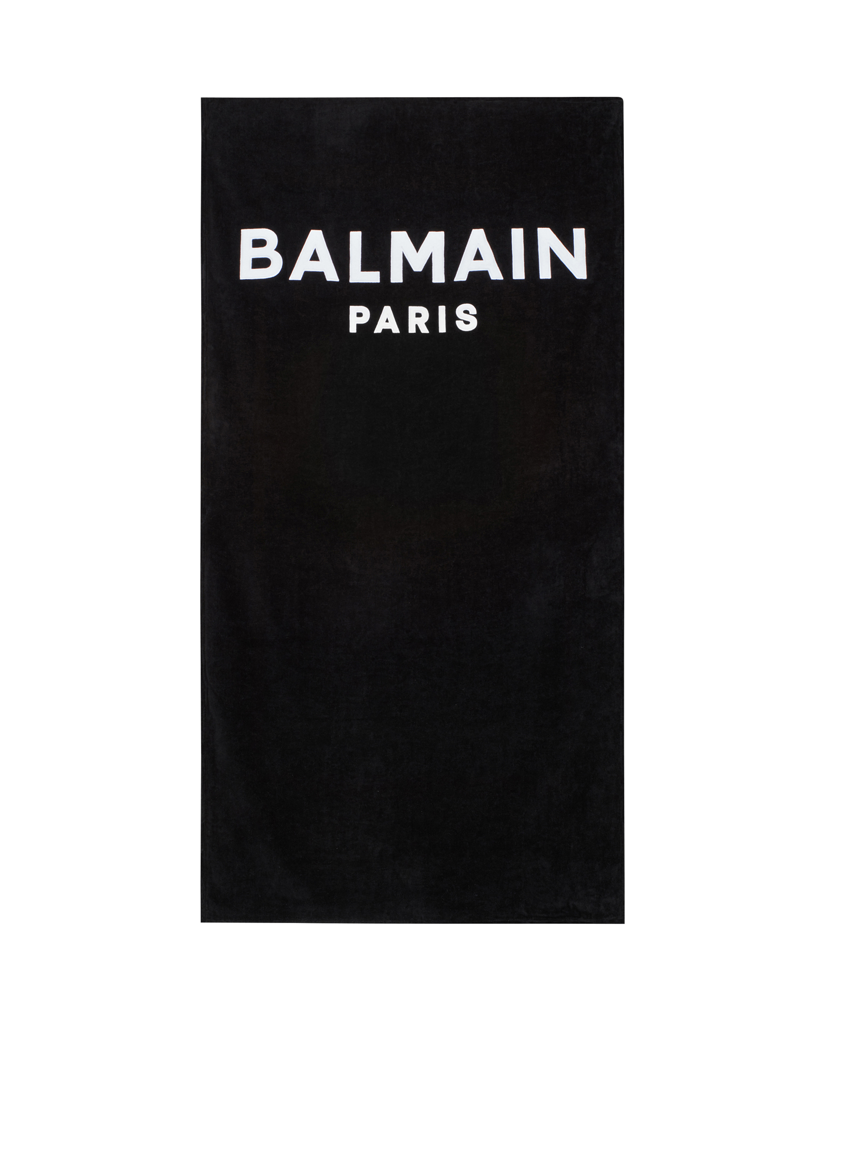 Toalla de playa con el logotipo de Balmain estampado, negro