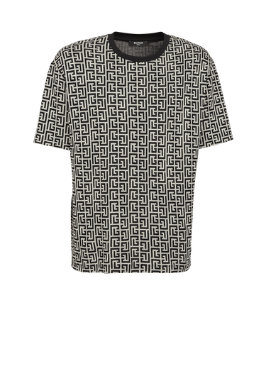 Camiseta oversize de algodón con estampado del monograma de Balmain