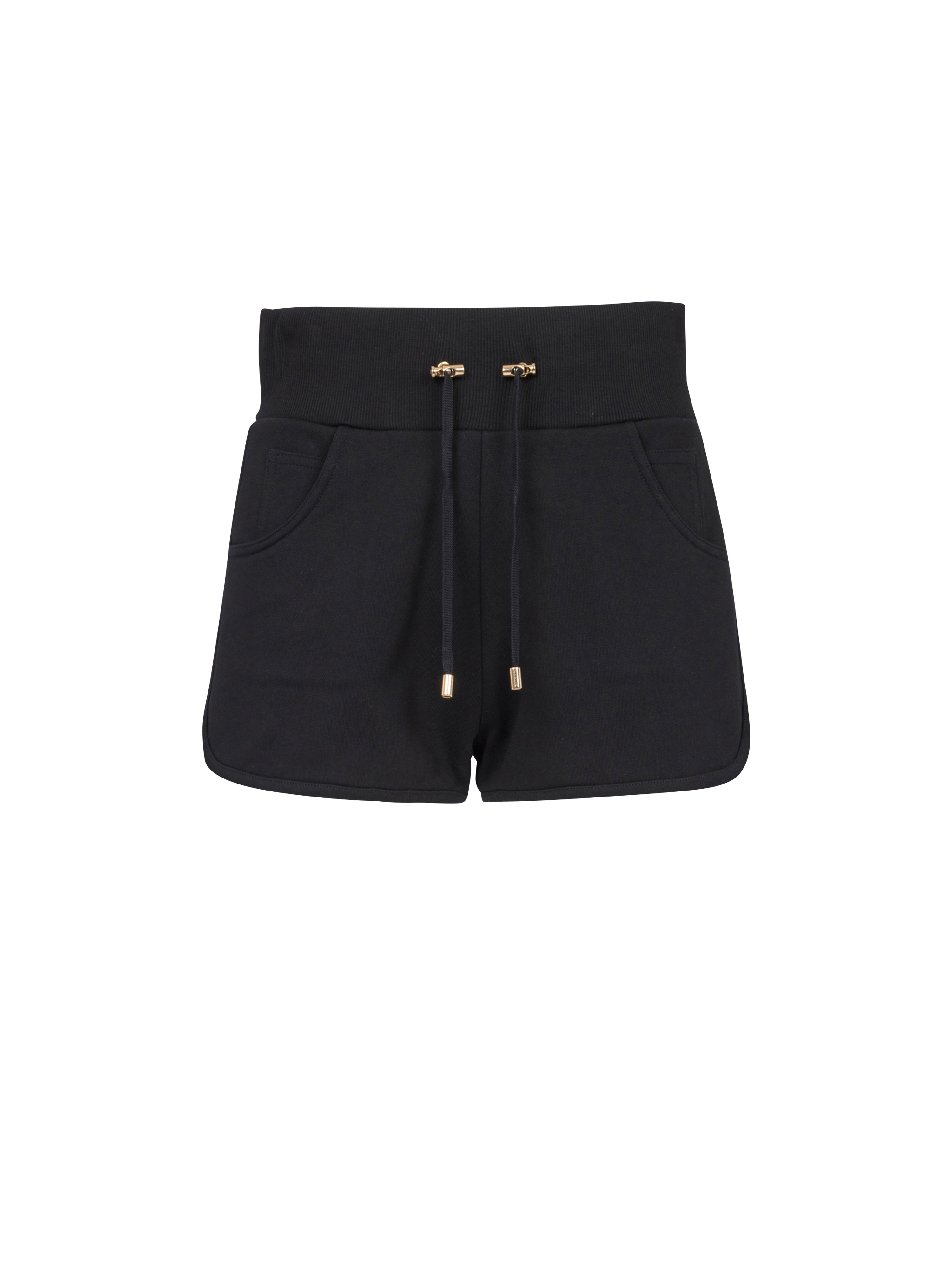 Pantalones cortos de punto de diseño ecológico, negro