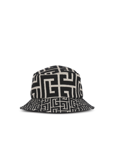 Sombrero de pescador de lona de algodón con logotipo de Balmain Paris